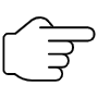 Point Finger Right Black Outline free icon for commercial use