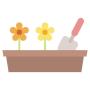 Potted Colored Flowers Or Gardening icon