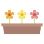 Potted Colroed Flowers Or Gardening free icon for commercial use