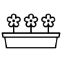 Potted Flowers Or Gardening Black Outline icon