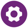 Purple Settings Gear Round Circle free icon for commercial use