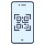 Qr Code Scan And Blue Mobile Phone free icon for commercial use