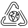 Recycling Green Arrows And Globe Black Outline icon