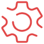 Red Aesthetic Settings Gear free icon for commercial use