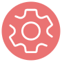 Red Aesthetic Settings Round free icon for commercial use