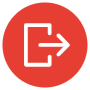 Red Circle Logout Arrow icon