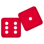 Red Dices Six And One free icon for commercial use
