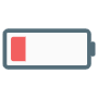 Red Low Battery Energy Storage Symbol icon