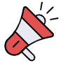 Red Megaphone Announce Or Marketing free icon for commercial use