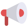Red Megaphone Loud Speaker Or Announce free icon for commercial use