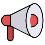 Red Megaphone Loud Speaker Or Call To Action free icon for commercial use