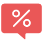 Red Sales Or Bargain Chat And Percentage free icon for commercial use