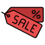 Red Sales Or Discount Price Tag icon