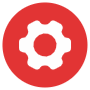 Red Settings Gear Round Circle free icon for commercial use