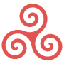 Red Triskele Ancient Celtic Sign free icon for commercial use
