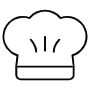 Restaurant Chefs Hat Black Outline icon