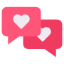 Romantic Chat And Hearts free icon for commercial use