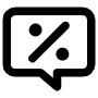 Sales Chat And Offer Black Thick Outline Percentage Symbol free icon for commercial use