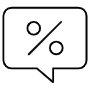 Sales Chat And Percentage Symbol Black Outline free icon for commercial use