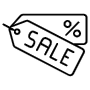 Sales Price Tag Or Discount Sticker Black Outline free icon for commercial use