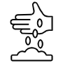 Seeding By Hand Black Outline icon