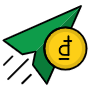 Send Money Dong And Paper Plane free icon for commercial use