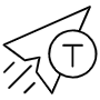 Send Money Manat And Paper Plane Black Outline icon