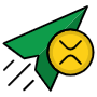 Send Money Xrp Coin And Paper Plane icon