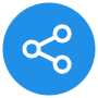 Share Or Network Blue Circle icon