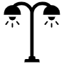 Street Lamp Double Light Black free icon for commercial use