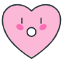 Surprised Pink Heart Emoji icon