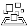 Technology Plaftorm Digital Black Outline icon