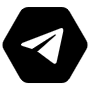 Telegram Black Hexagon Logo icon