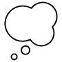 Thinking Or Thoughts Black Outline free icon for commercial use