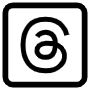 Threads App Black Outline Sqaure Logo icon