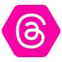 Threads App Logo Pink Hexagon icon