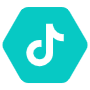 Tiktok Blue Hexagon Logo free icon for commercial use