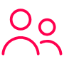 Tiktok Friends Symbol Red Outline free icon for commercial use