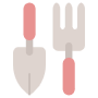 Trowel And Rake Gardening Or Farming Tools icon