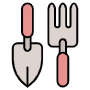 Trowel And Rake Gardening Tools icon