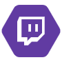 Twitch Hexagon Purple Logo free icon for commercial use