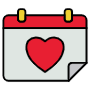 Valentines Day Red Heart Calendar free icon for commercial use