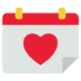 Valentines Day Red Heart Romantic Calendar free icon for commercial use