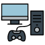 Video Gaming Gamepad And Computer free icon for commercial use