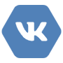 Vkontakte Blue Hexagon Logo icon