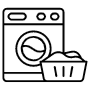 Washing Machine And Basket Black Outline icon