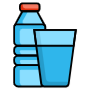 Water Bottle And Water Glass free icon for commercial use