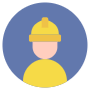 Worker Or Engineer Circular Symbol free icon for commercial use
