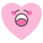 Yawning Pink Cute Heart Emoji free icon for commercial use