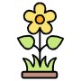 Yellow Flower And Grass free icon for commercial use
